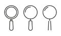 Magnify line icon. Search and find symbol. Magnifier or Magnifying glass logo. Vector illustration. Royalty Free Stock Photo